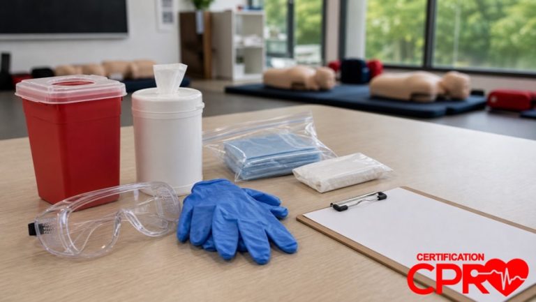 Bloodborne pathogens training supplies for CPR certification classes in Durham.